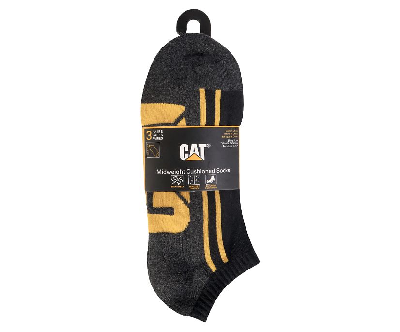 Sosete Barbati Cat Half Cushion Quarter 3-Pack Negrii | ROSL24896